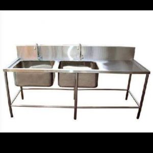 Chậu rửa bát inox công nghiệp 2 hố 1 bàn