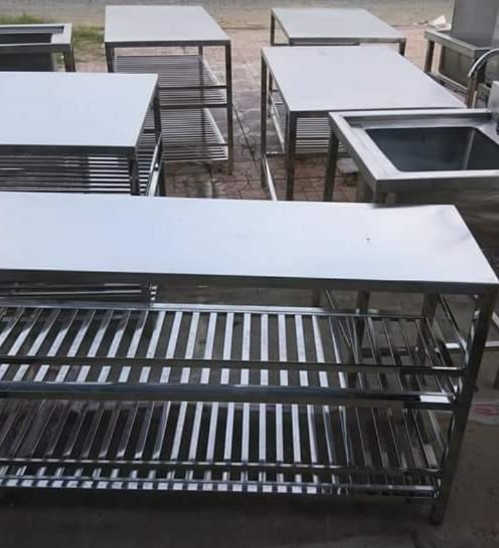 kệ inox để chén bát cho quán ăn nhà hàng 
