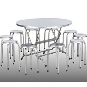 Bộ bàn tròn inox 1 bàn 10 ghế