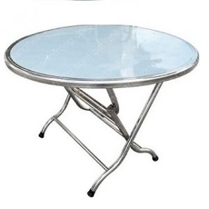Bàn tròn inox 304 cạnh vuông 1.2m, cao cấp