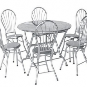 Bộ bàn tròn 6 ghế inox 11554