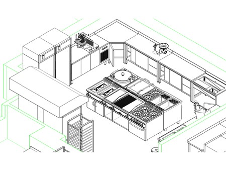 bản vẽ mẫu hệ thống bếp inox nhà hàng